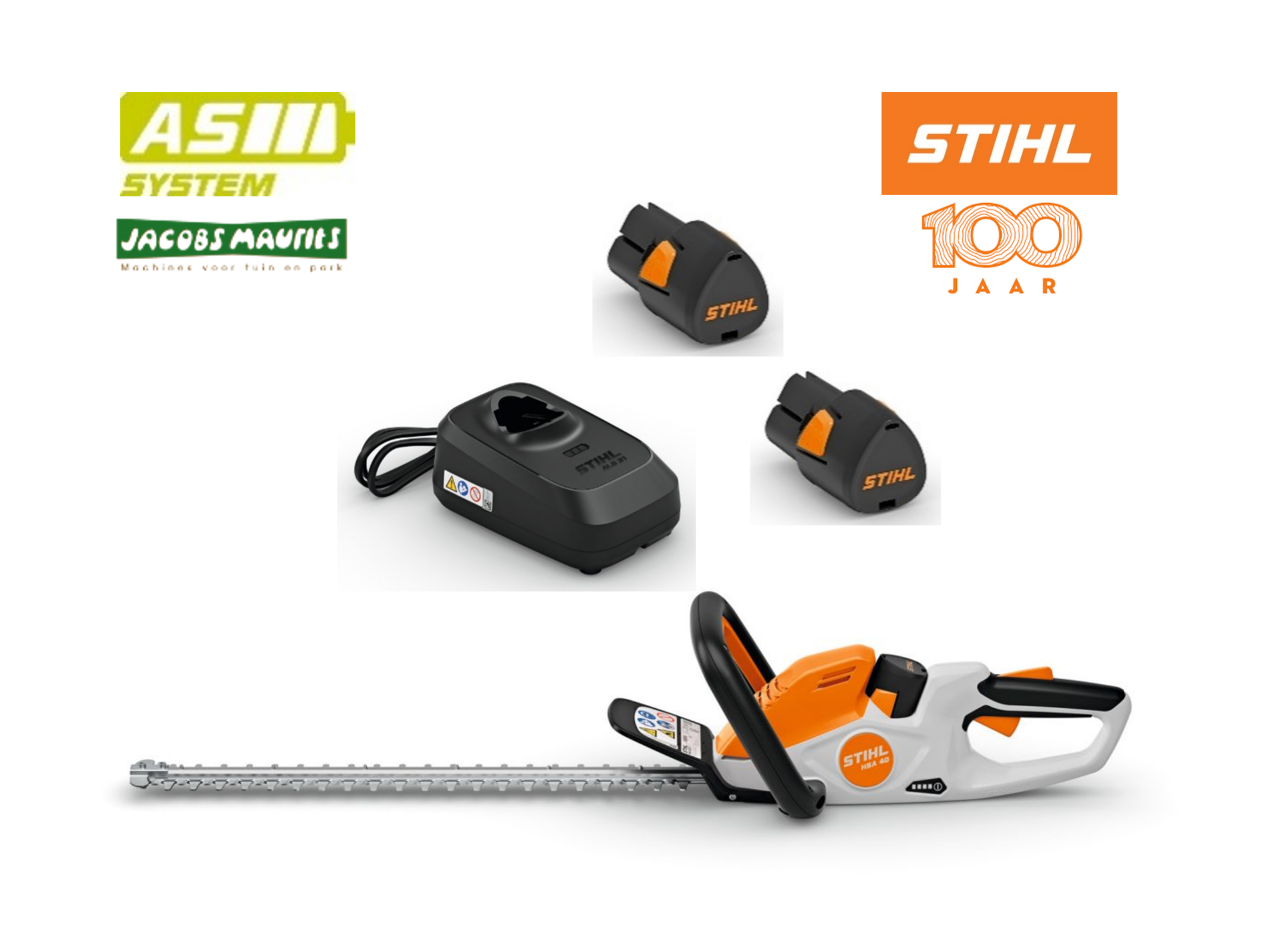 Stihl HSA 40 accu heggenschaar (met 2x AS 2 accu en ALS 31 lader)