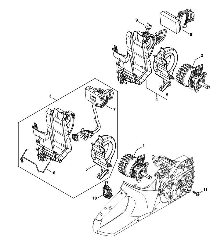 Stihl onderdelenlijst E-motor MSA 200 C-B