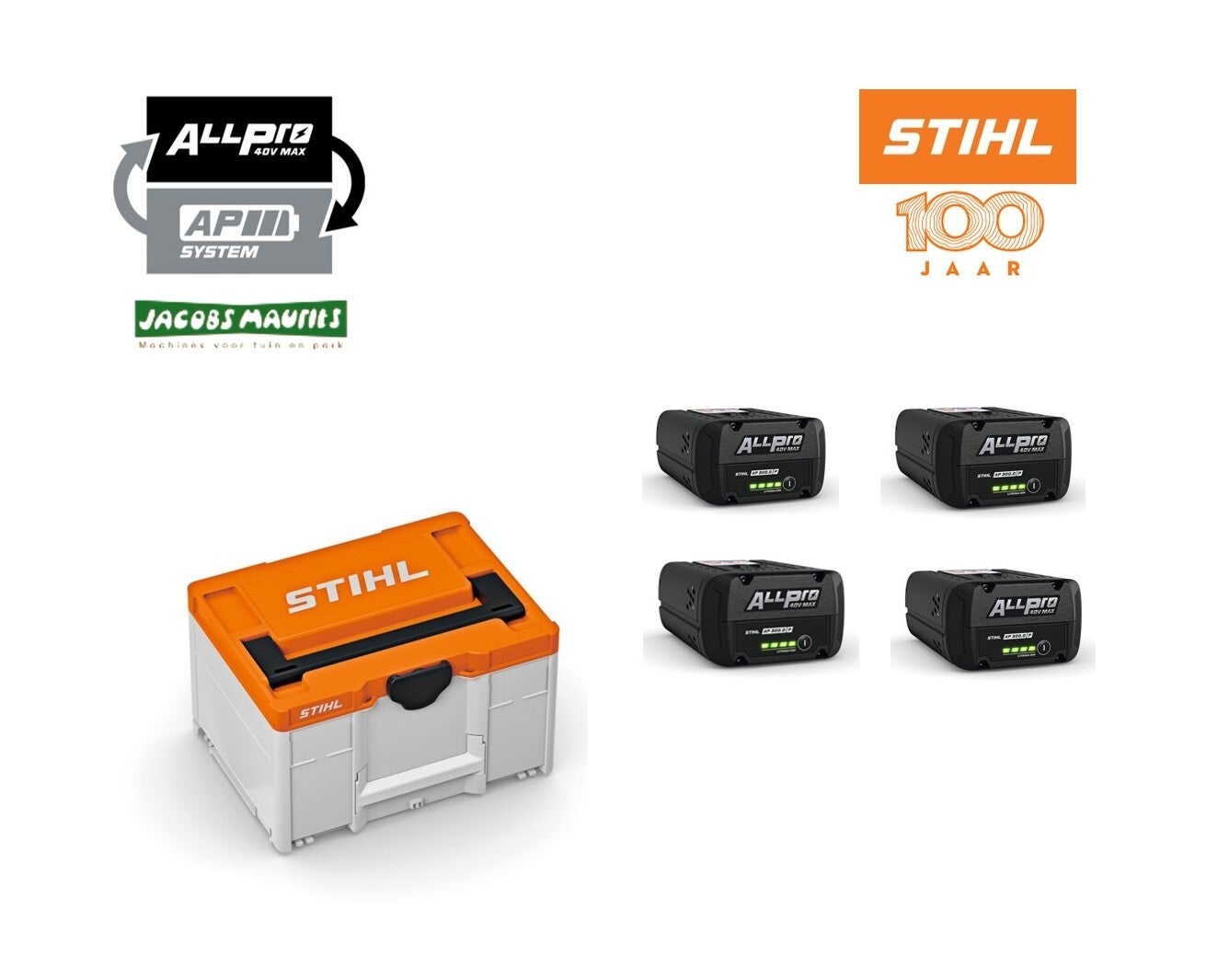 Stihl Power Box 4 (accu box M met 4x AP 300 P ALLPRO accu's)