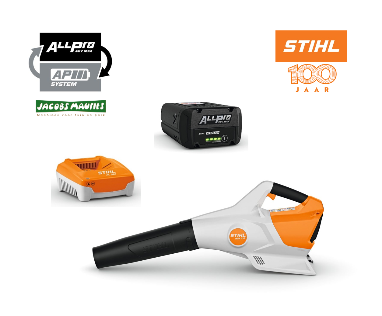 Stihl BGA 110 accu bladblazer (set met AP 200 P ALLPRO accu en AL 301 lader)