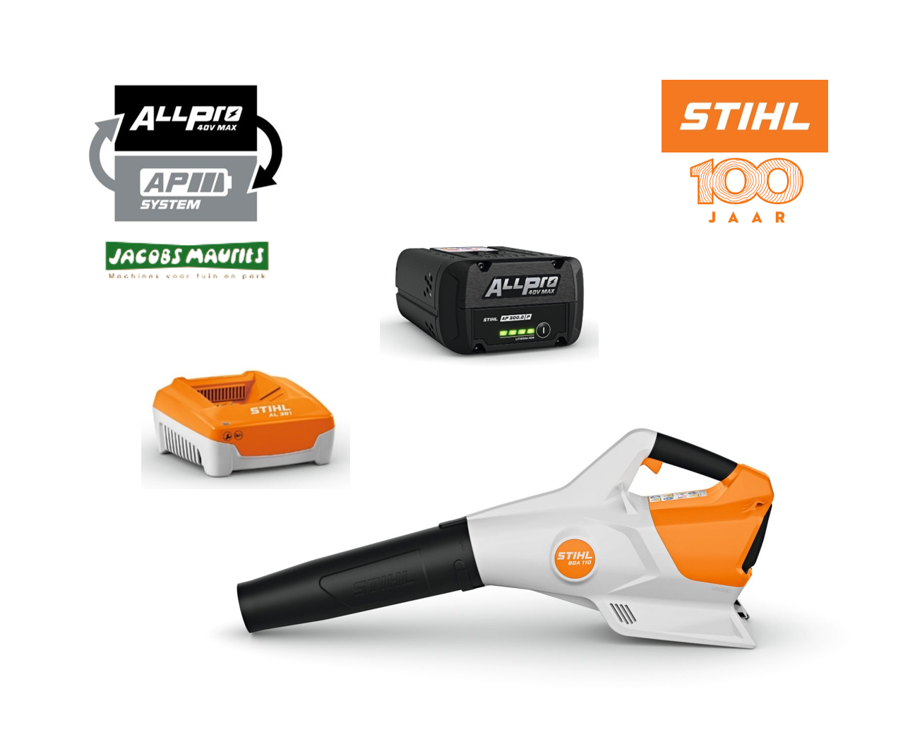Stihl BGA 110 accu bladblazer (set met AP 200 P ALLPRO accu en AL 501 lader)