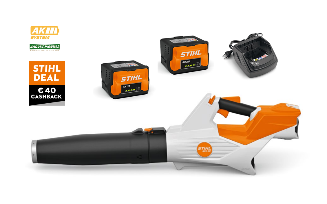 Stihl BGA 60 accu bladblazer (met 2x AK 10 accu en lader AL 101 )