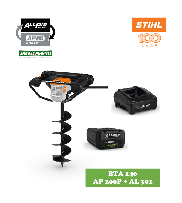 Stihl BTA 140 accu grondboor (met AP 200 P accu en AL 301 lader)