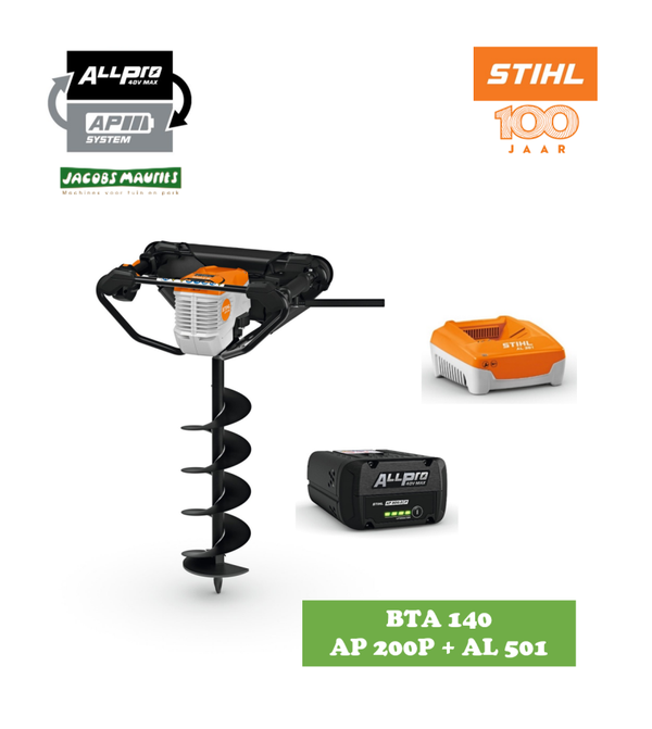 Stihl BTA 140 accu grondboor (met AP 200 P accu en AL 501 lader)
