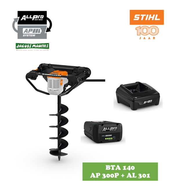 Stihl BTA 140 accu grondboor (met AP 300 P accu en AL 301 lader)