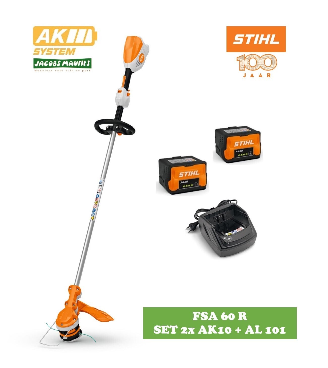Stihl FSA 60 R accu grastrimmer (met 2x AK 10 accu en lader AL 101)