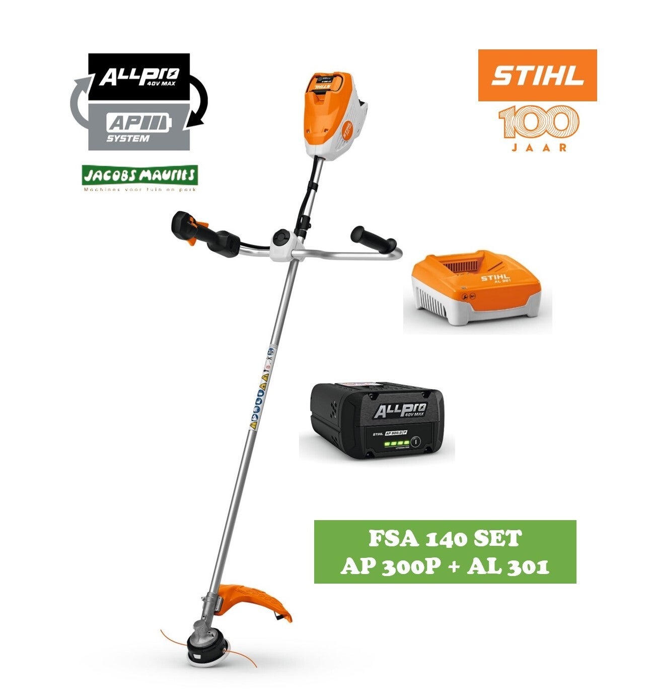 Stihl FSA 140 accu bosmaaier (met AP 300 P accu en AL 301 lader)