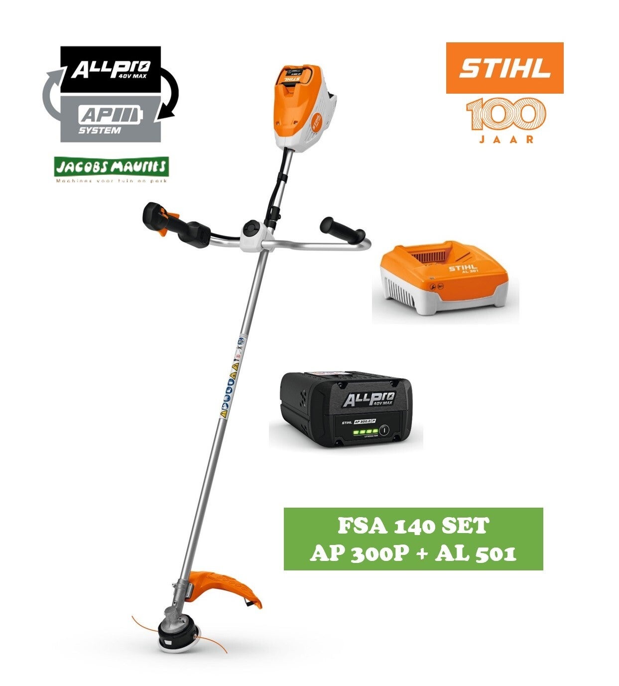 Stihl FSA 140 accu bosmaaier (met AP 300 P accu en AL 501 lader)