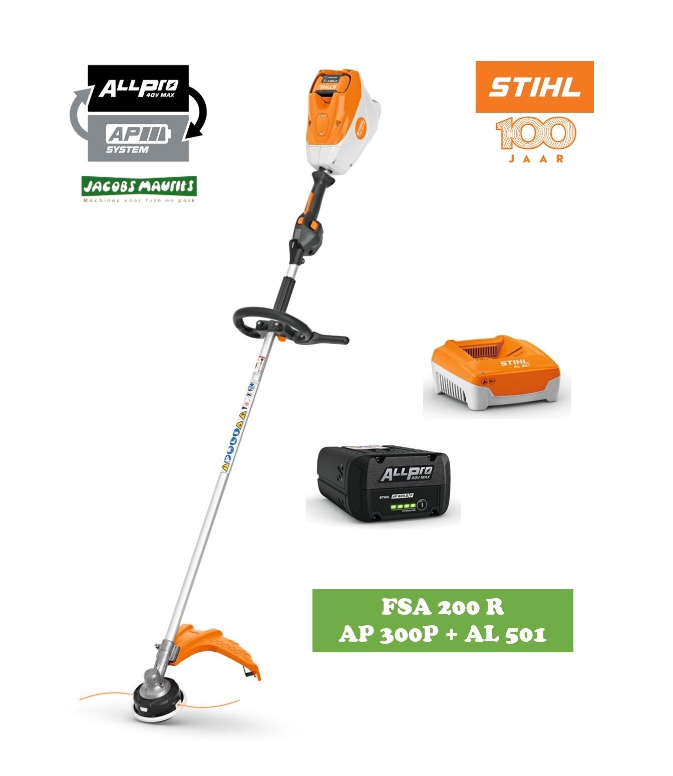 Stihl FSA 200 R PRO accu bosmaaier (met AP 300 P accu en AL 501 lader)