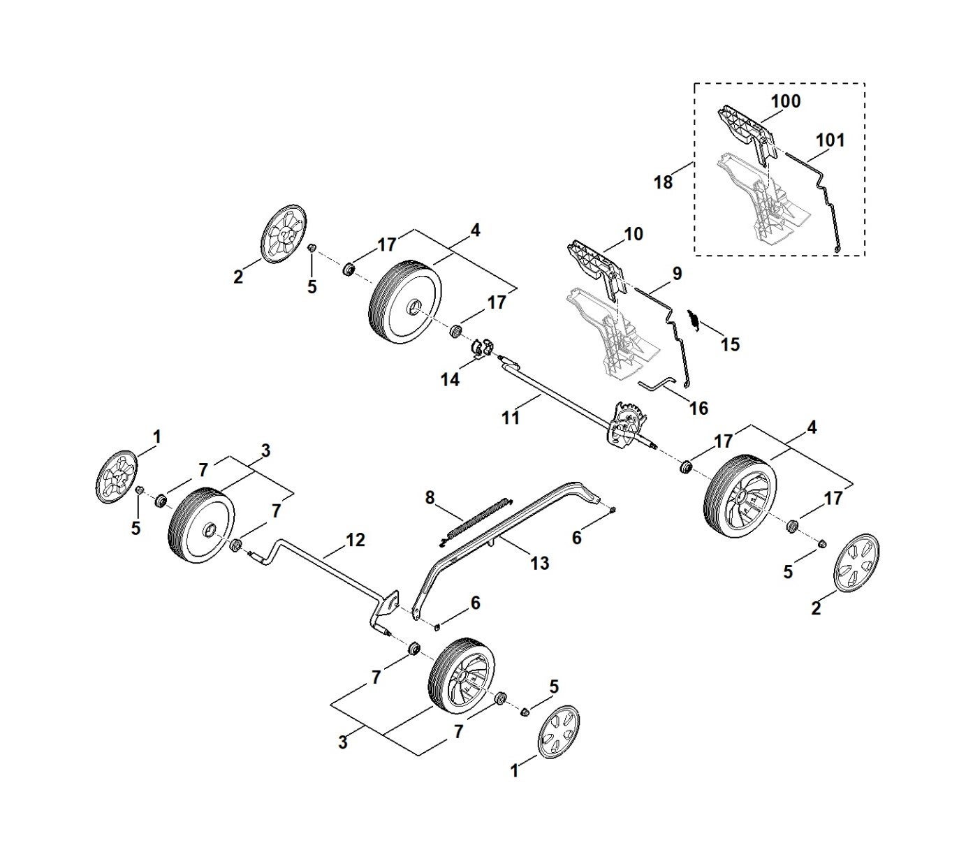 Stihl onderdelenlijst onderstel RM 248.3