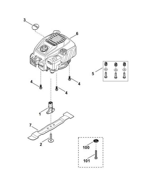 Stihl onderdelenlijst motor / mes RM 248.3