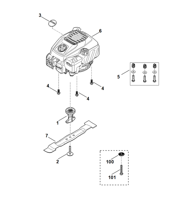 Stihl onderdelenlijst motor / mes RM 248.3 T