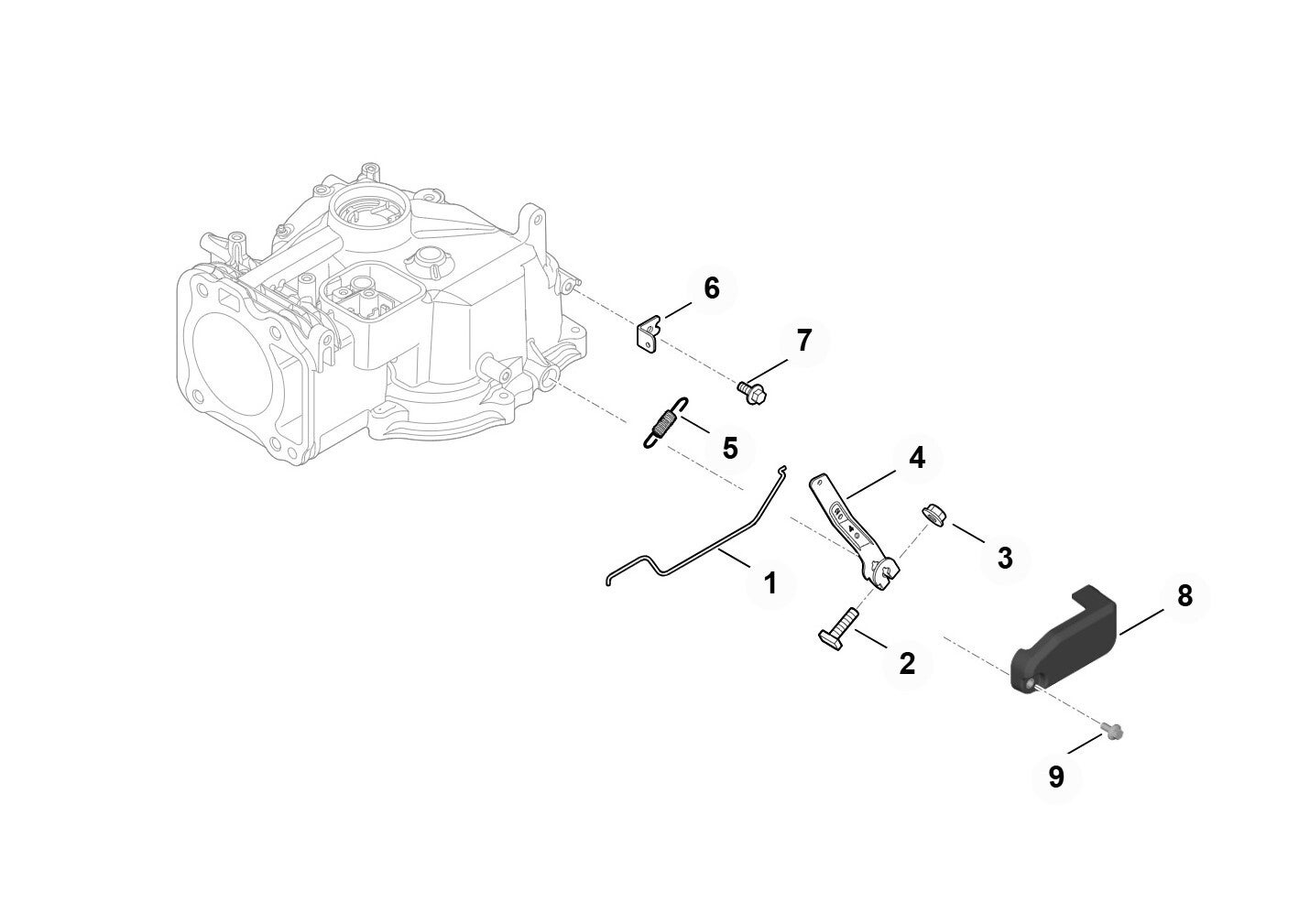 Stihl onderdelenlijst regelaarstangen voor motor EVC 205.0