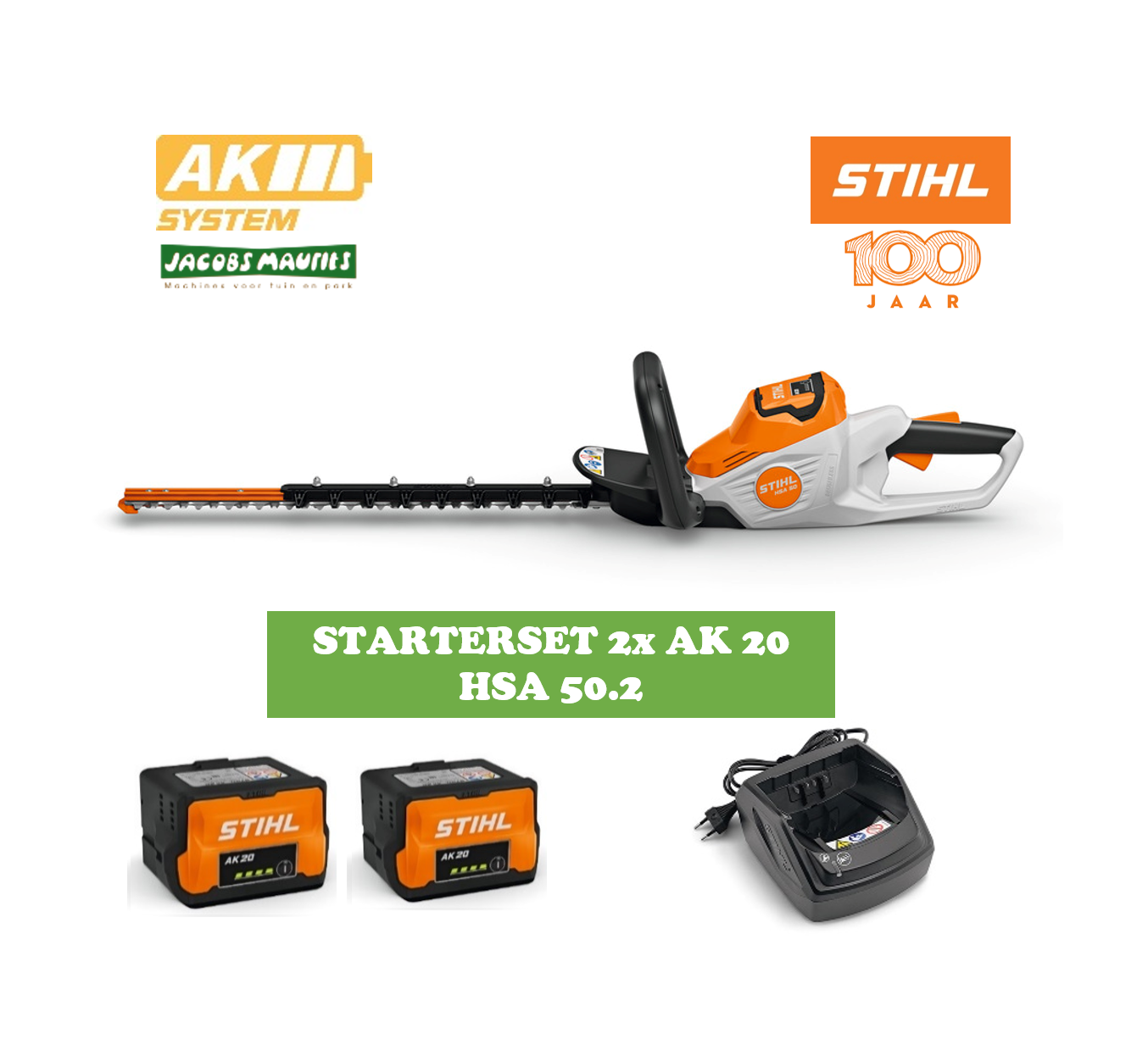 Stihl HSA 50 accu heggenschaar (met 2x AK 20 accu en AL 101 lader)