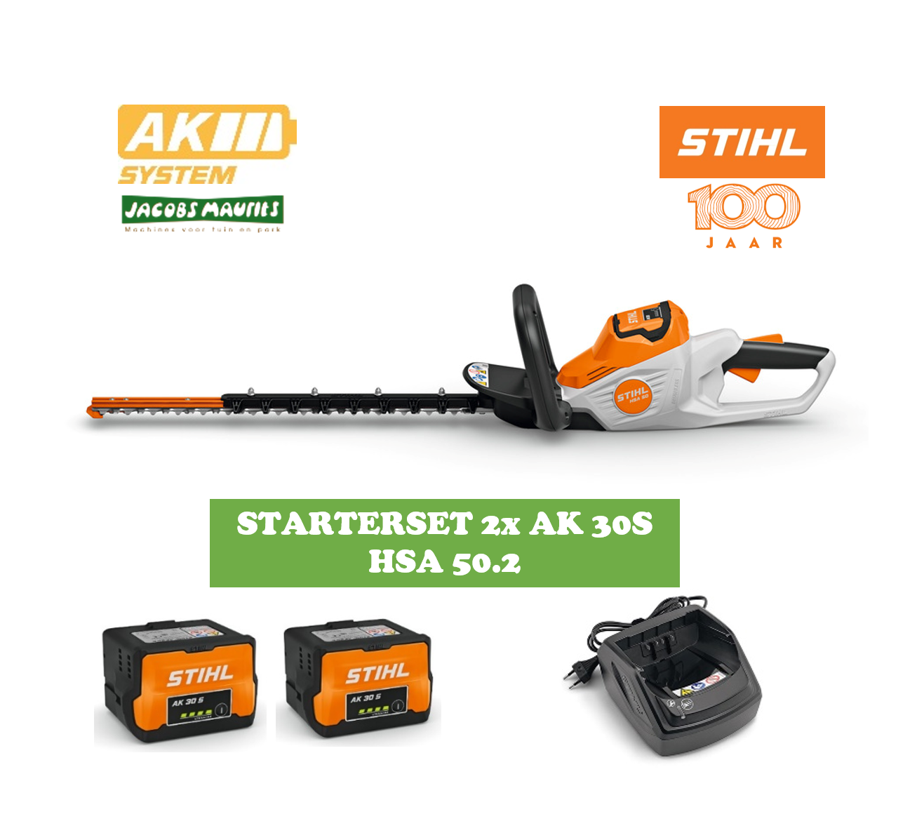 Stihl HSA 50 accu heggenschaar (met 2x AK 30 S accu en AL 101 lader)