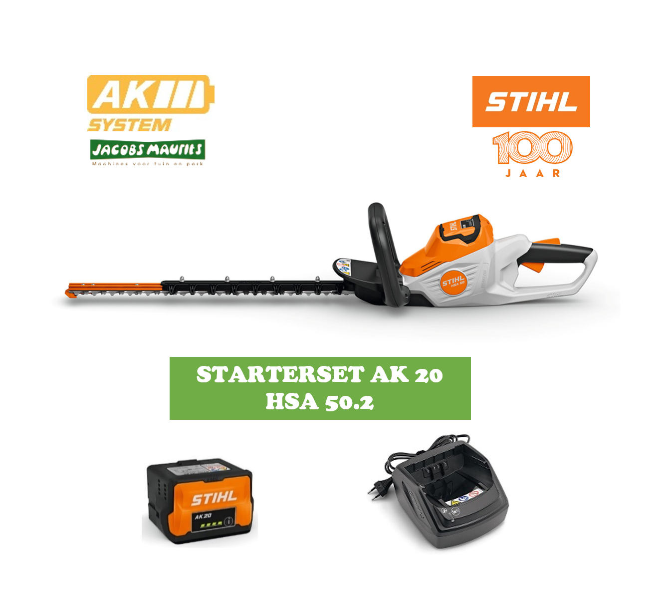 Stihl HSA 50 accu heggenschaar (met AK 20 accu en AL 101 lader)