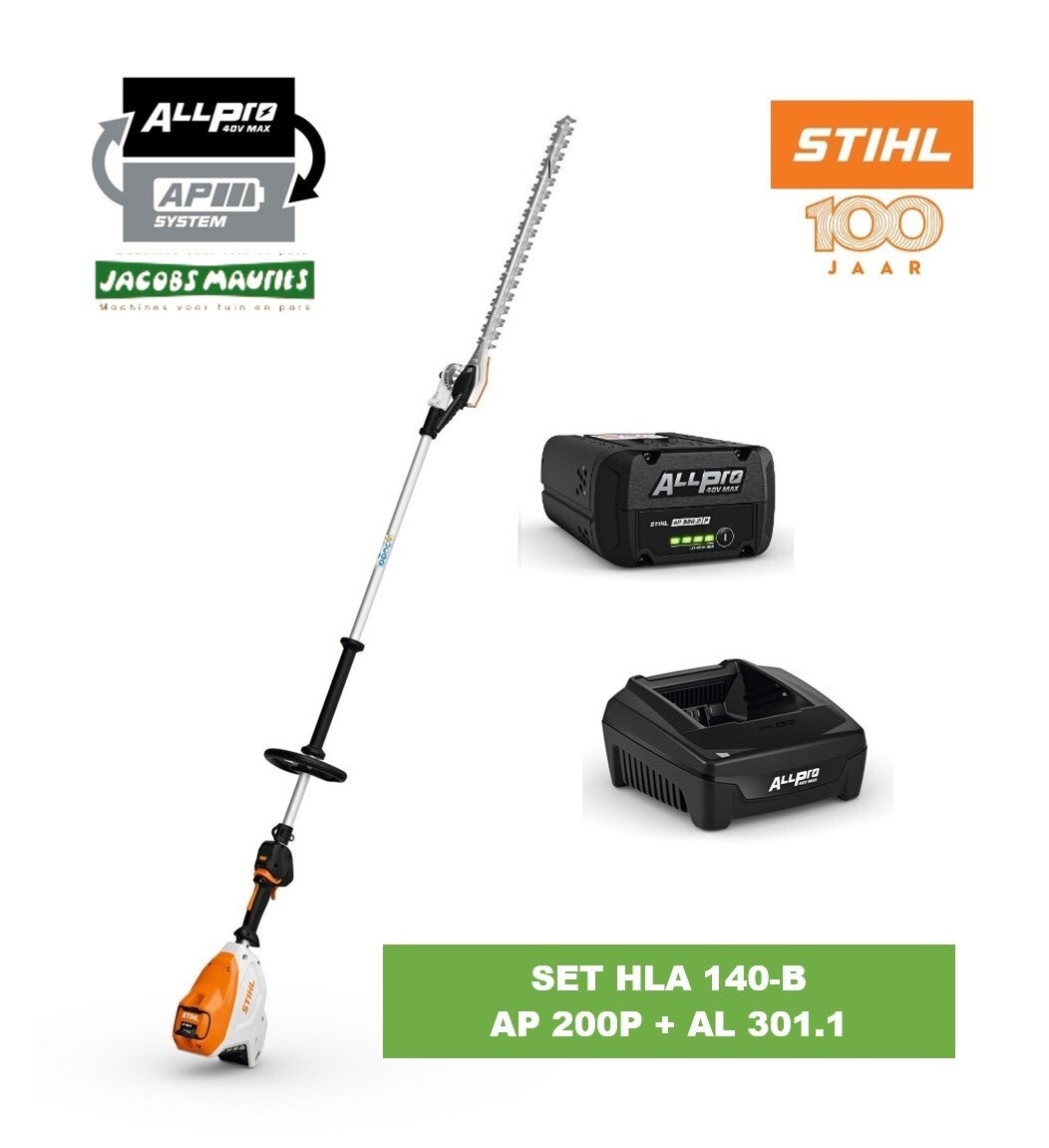 Stihl HLA 140-B PRO accu heggenschaar op steel (met AP 200 P accu en AL 301 lader)