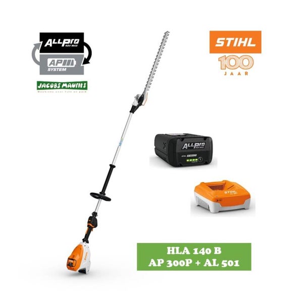 Stihl HLA 140-B PRO accu heggenschaar op steel (met AP 300 P accu en AL 501 lader)