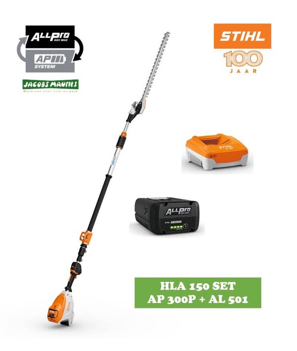 Stihl HLA 150 PRO accu heggenschaar met telescoopsteel (set met AP 300 P accu en AL 501 lader)