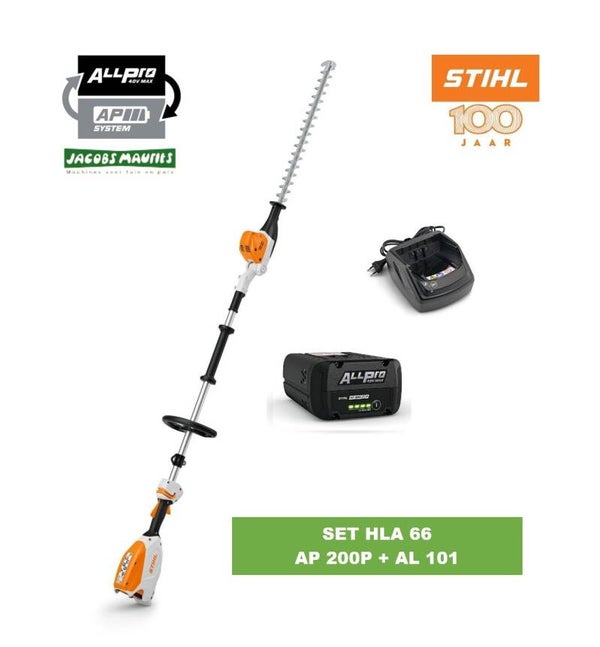 Stihl HLA 66 accu heggenschaar op steel (met AP 200 P accu en AL 101 lader)