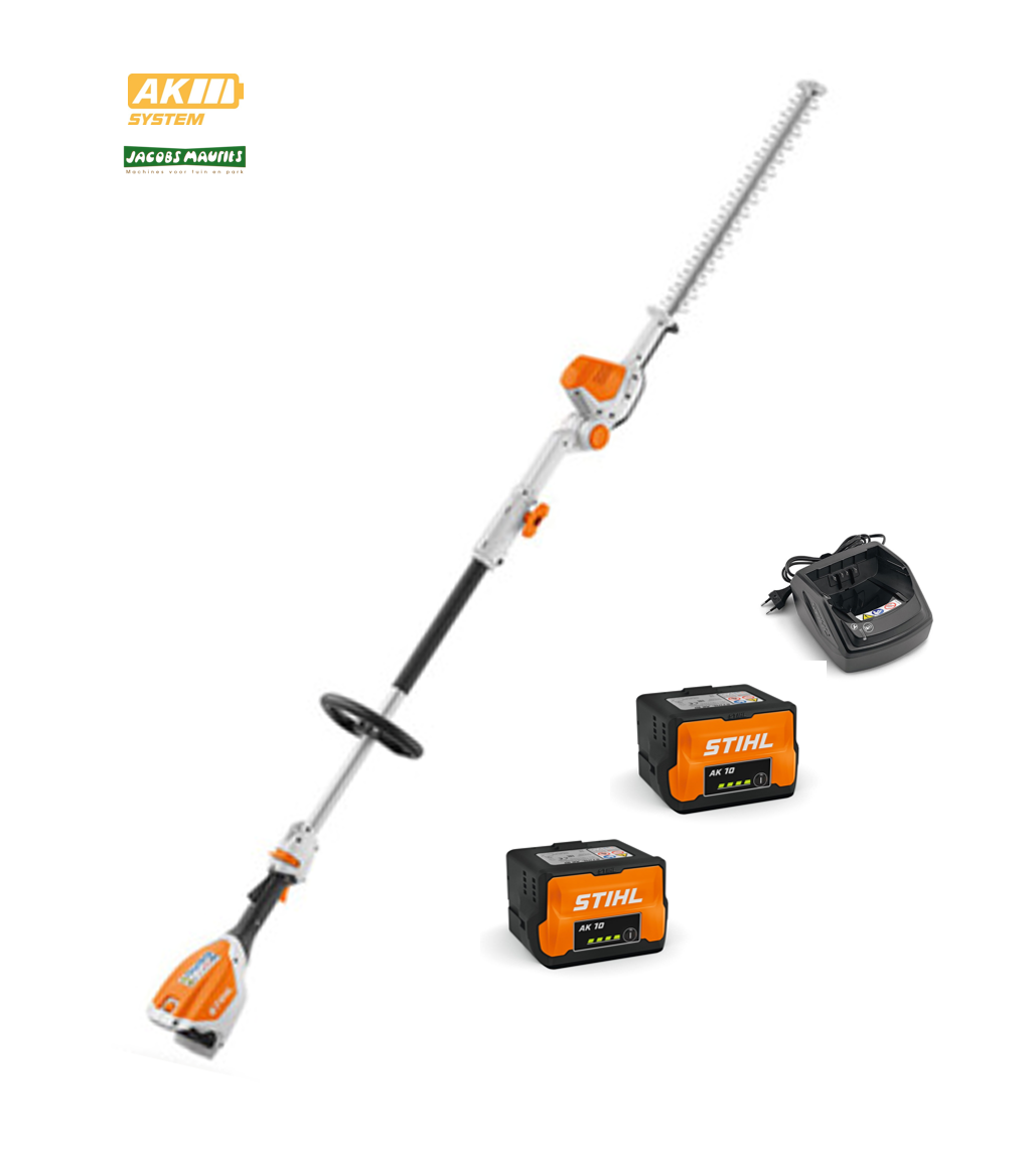 Stihl HLA 56 accu  heggenschaar op steel (met 2x AK 10 accu en AL 101 lader)