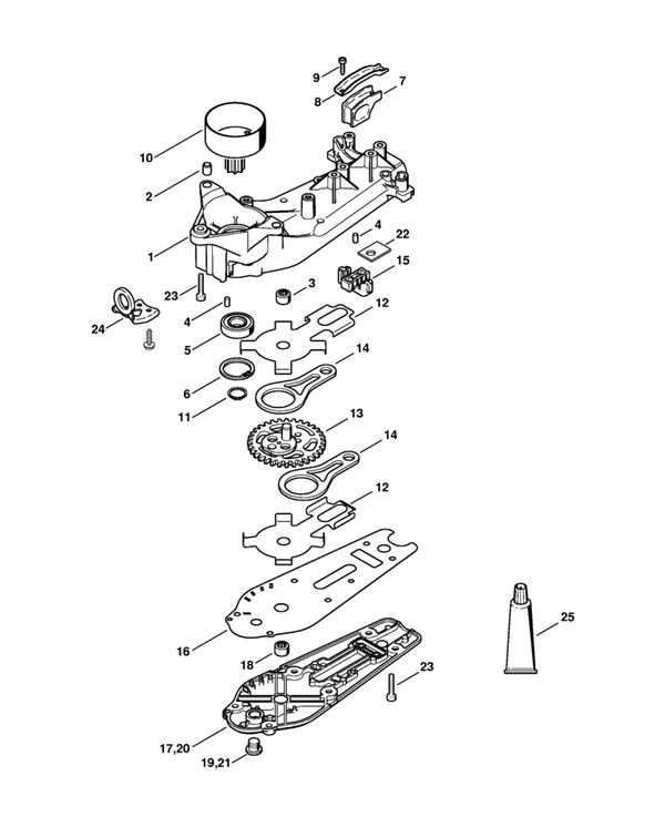 Stihl onderdelenlijst aandrijfkop HS 81 R / 86 R