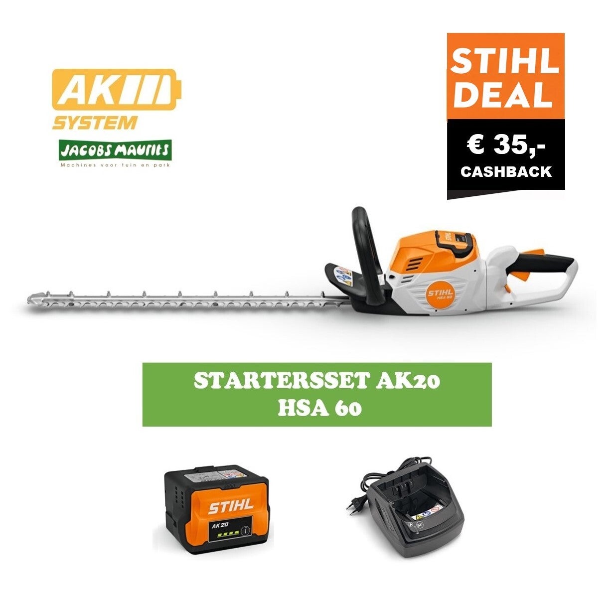 Stihl HSA 60 accu heggenschaar (met AK 20 accu en lader AL 101 )