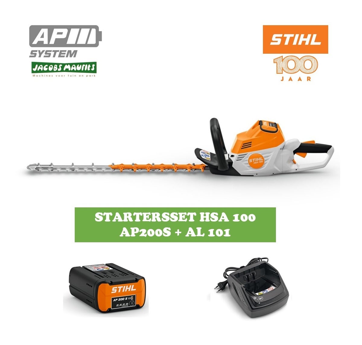 Stihl HSA 100 accu heggenschaar (met AP 200S accu en AL 101 lader)
