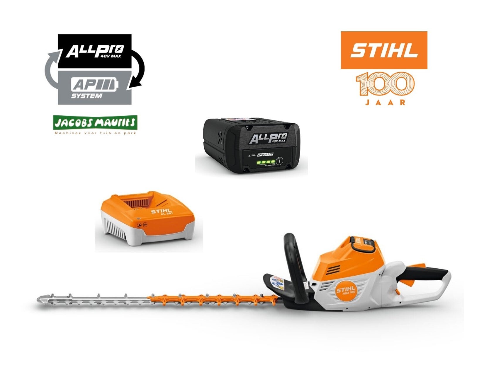 Stihl HSA 100 accu heggenschaar (met AP 200 P accu en AL 501 lader)