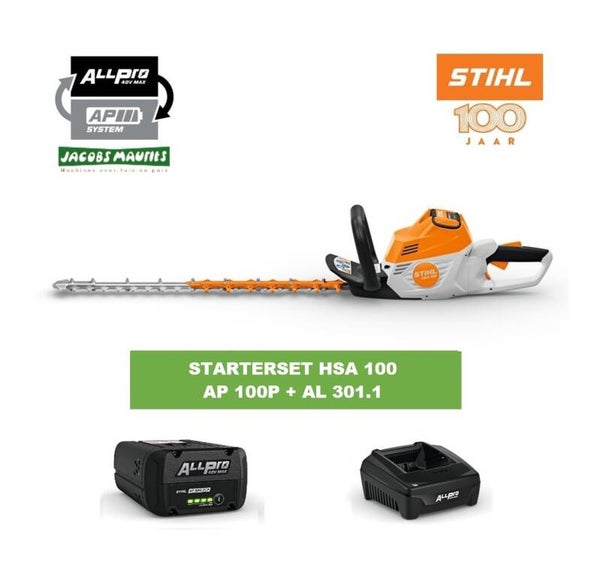 Stihl HSA 100 accu heggenschaar (met AP 100 P accu en AL 301 lader)