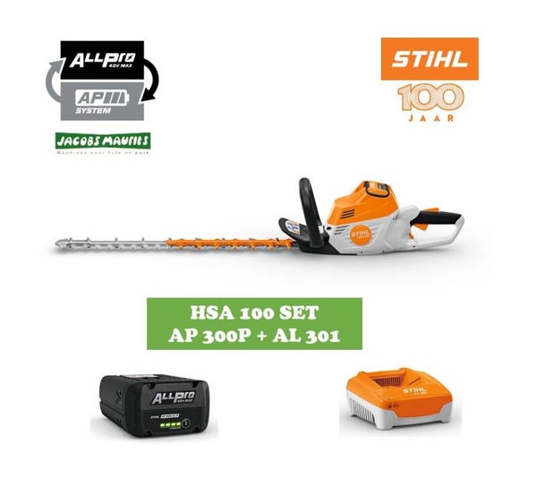 Stihl HSA 100 accu heggenschaar (met AP 300 P accu en AL 301 lader)