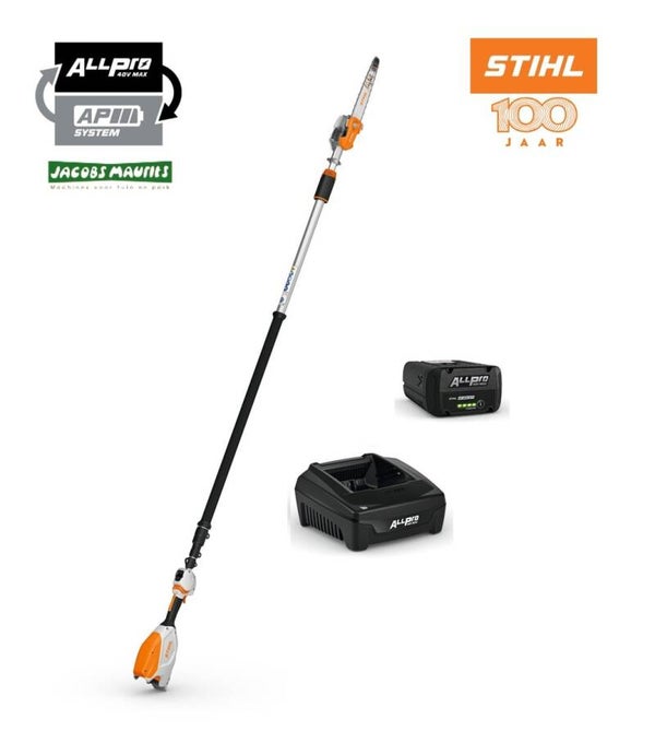 Stihl HTA 110 accu hoogtesnoeier met telescoopsteel (met AP 100 P accu en AL 301 lader)