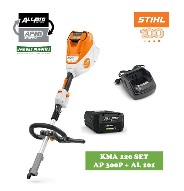 Stihl KMA 120 R accu combi-motor (met AP 300 P accu en AL 101 lader)