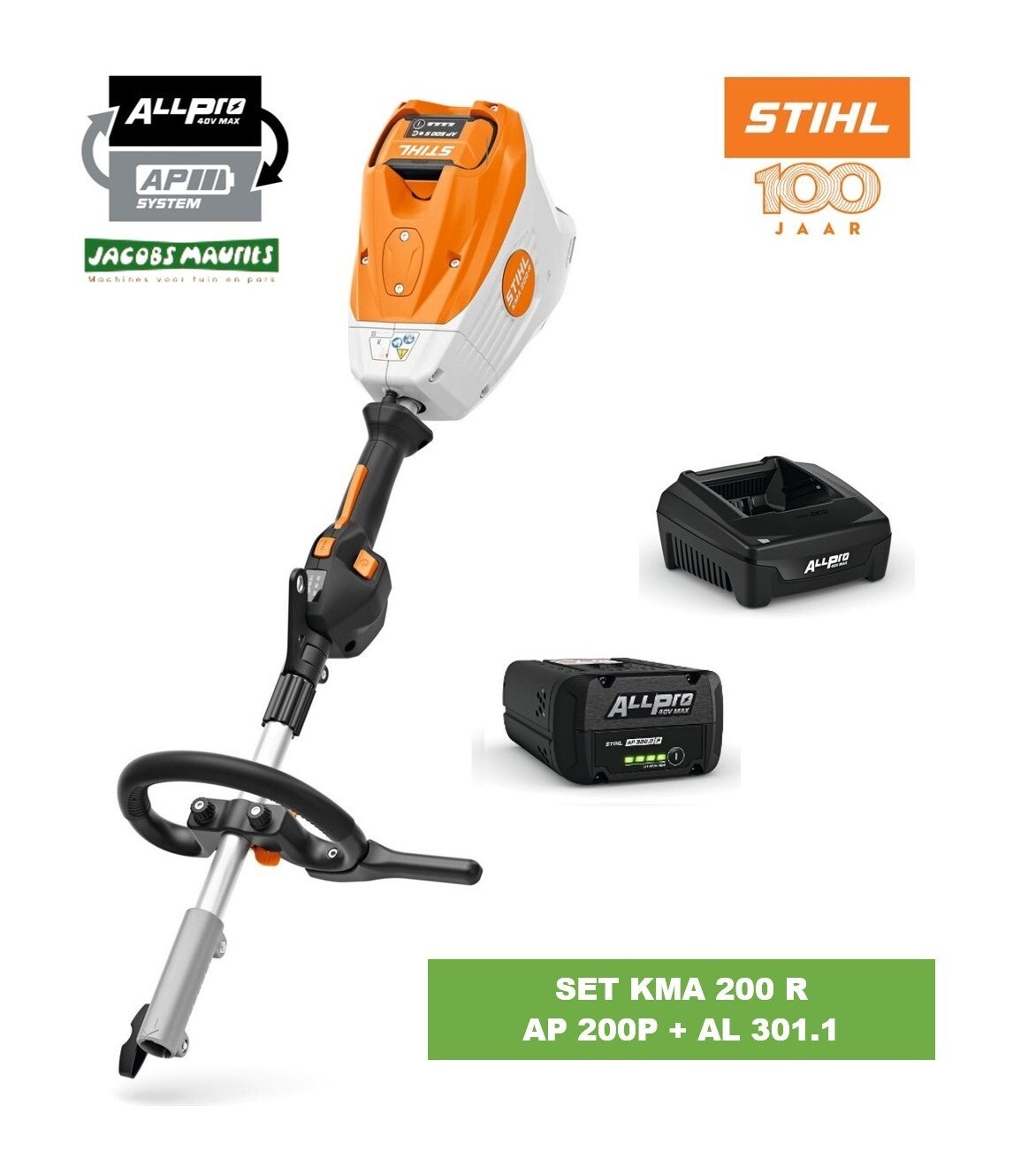 Stihl KMA 200 R accu combimotor (met AP 200 P accu en AL 301 oplader)
