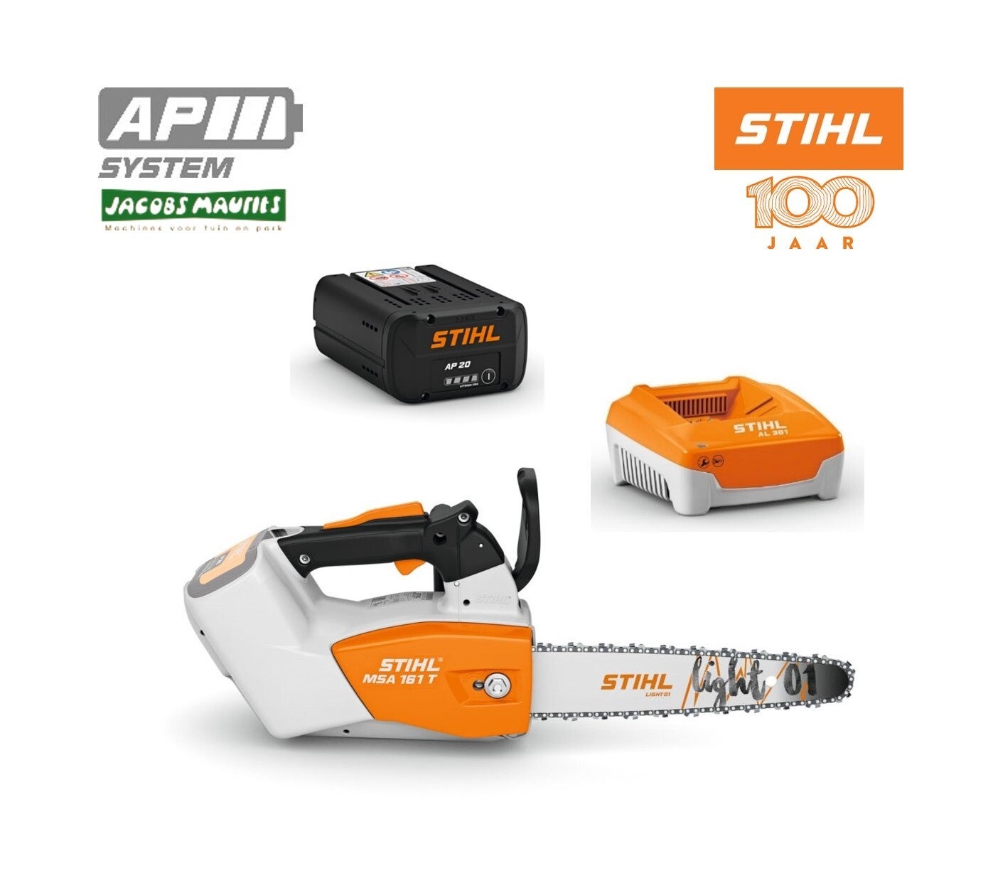 Stihl MSA 161 T tophendel accu kettingzaag (incl. AP 20 accu en AL 301 lader)