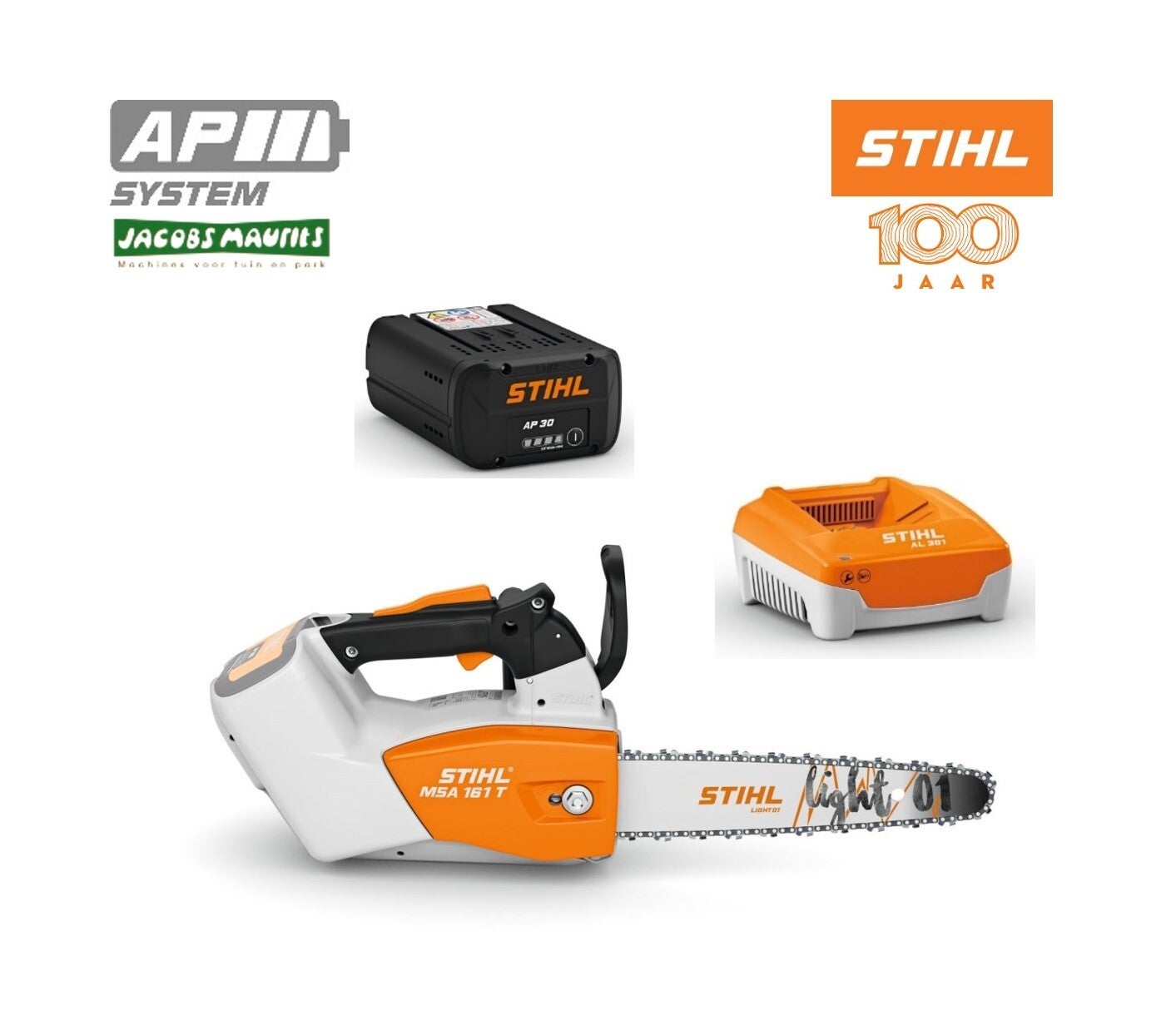Stihl MSA 161 T accu kettingzaag (met AP 30 accu en AL 301 lader)