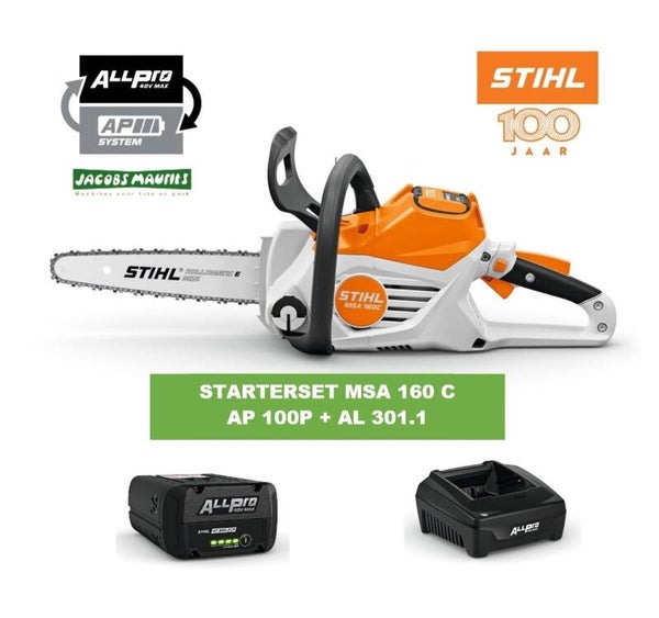 Stihl MSA 160 C-B accu kettingzaag (met AP 100 P accu en AL 301 lader)