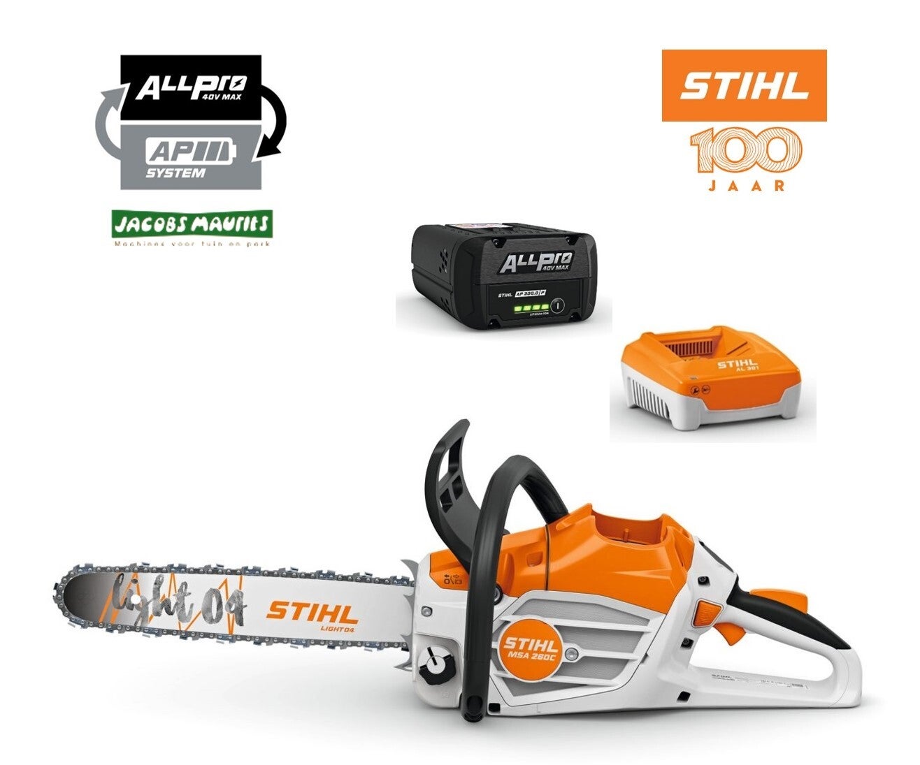 Stihl MSA 260 C-O accu kettingzaag (set met AP 200 P accu en AL 501 lader)