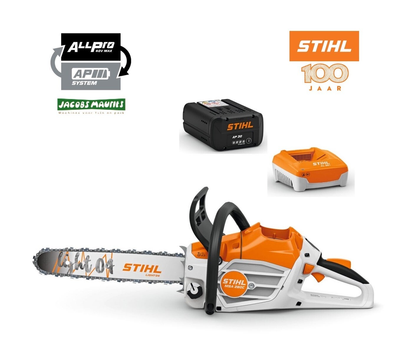 Stihl MSA 260 C-O accu kettingzaag (set met AP 30 accu en AL 301 lader)