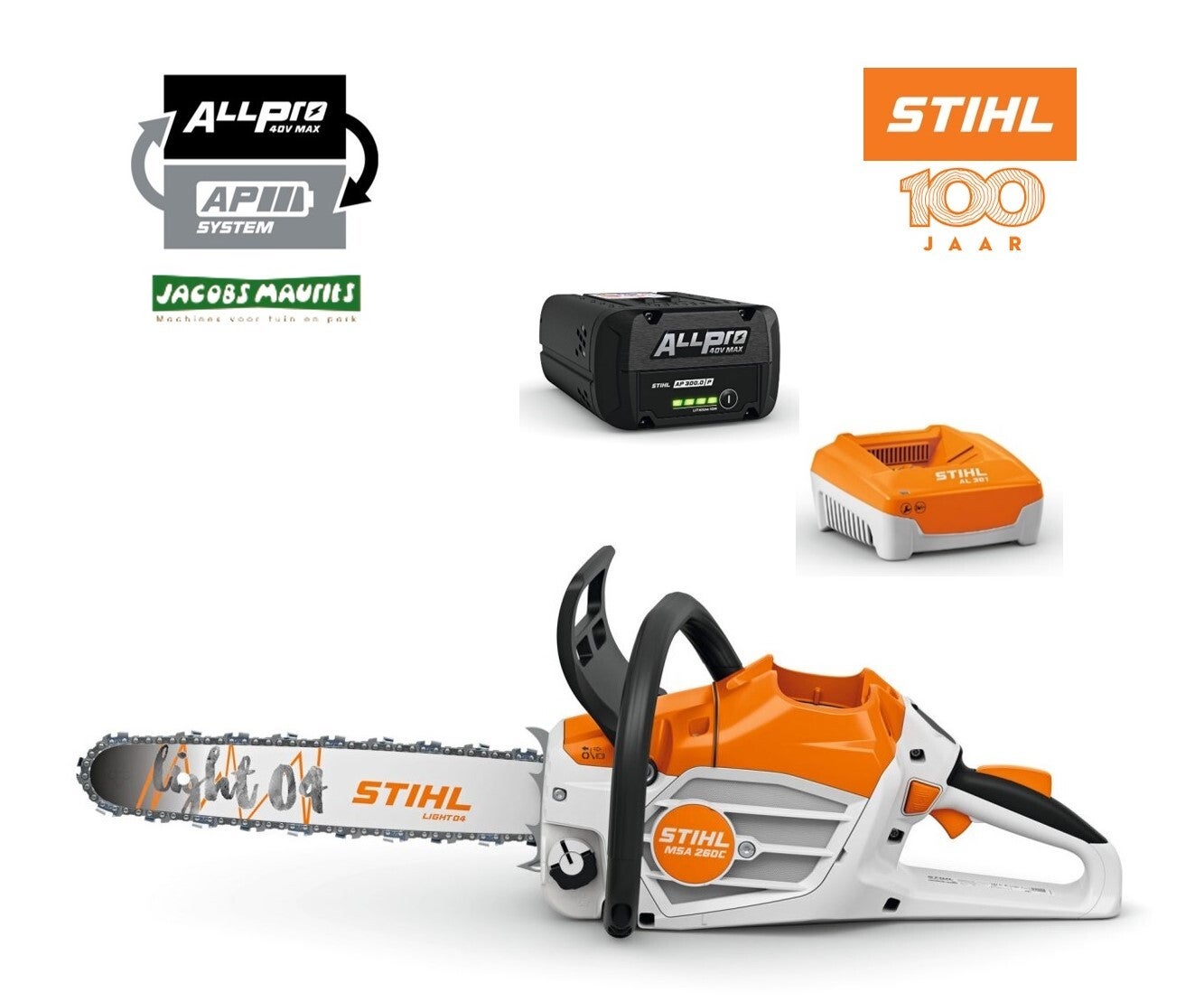 Stihl MSA 260 C-O accu kettingzaag (set met AP 300 P accu en AL 301 lader)
