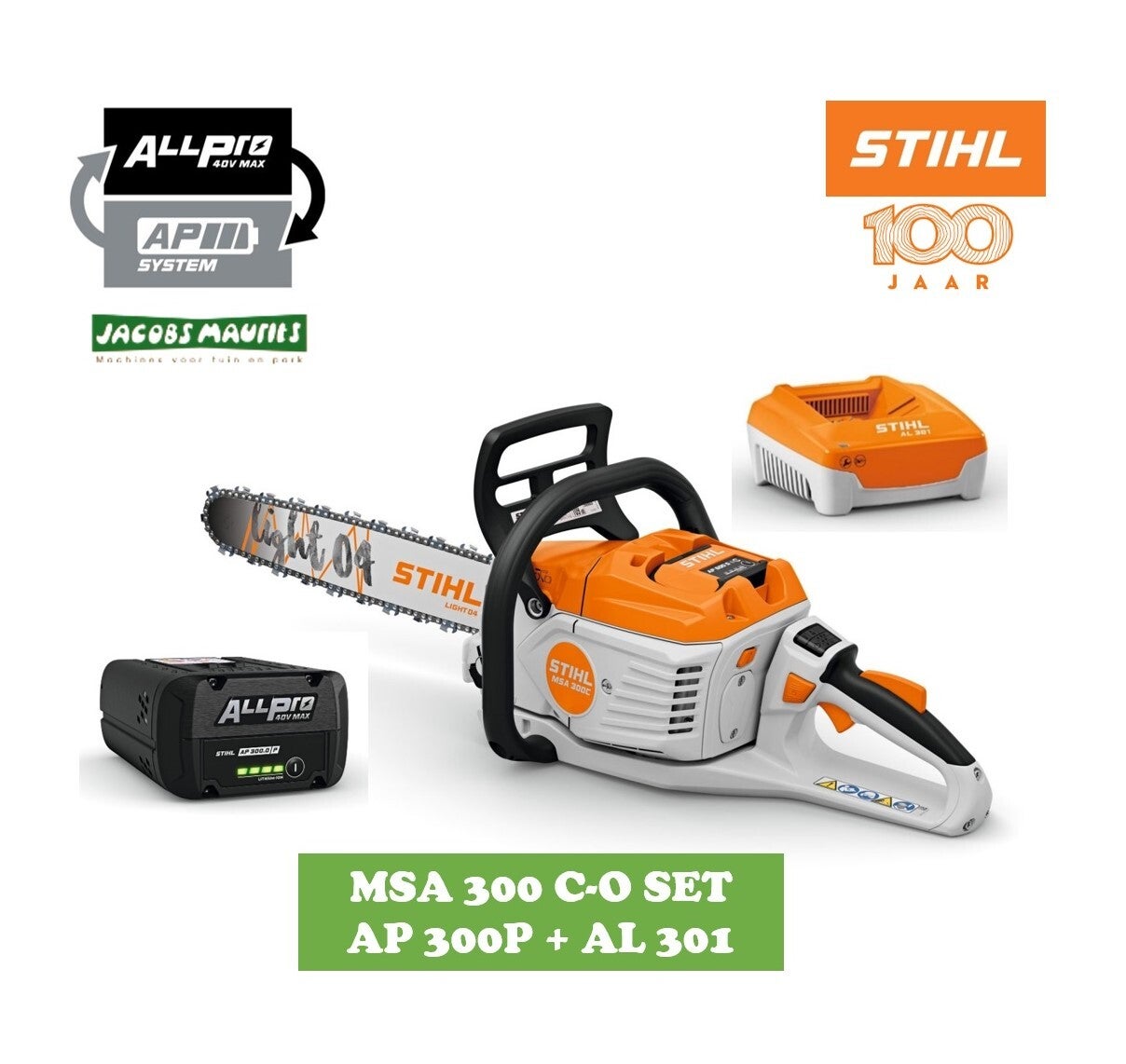 Stihl MSA 300 C-O accu kettingzaag (met AP 300 P accu en AL 301 lader)