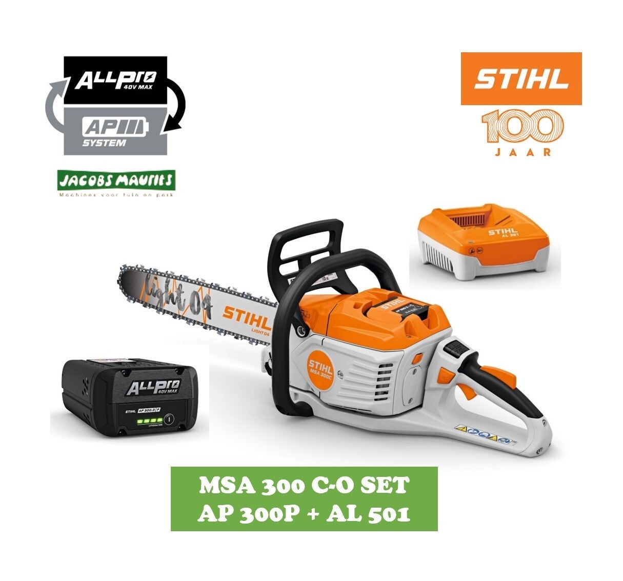 Stihl MSA 300 C-O accu kettingzaag (met AP 300 P accu en AL 501 lader)