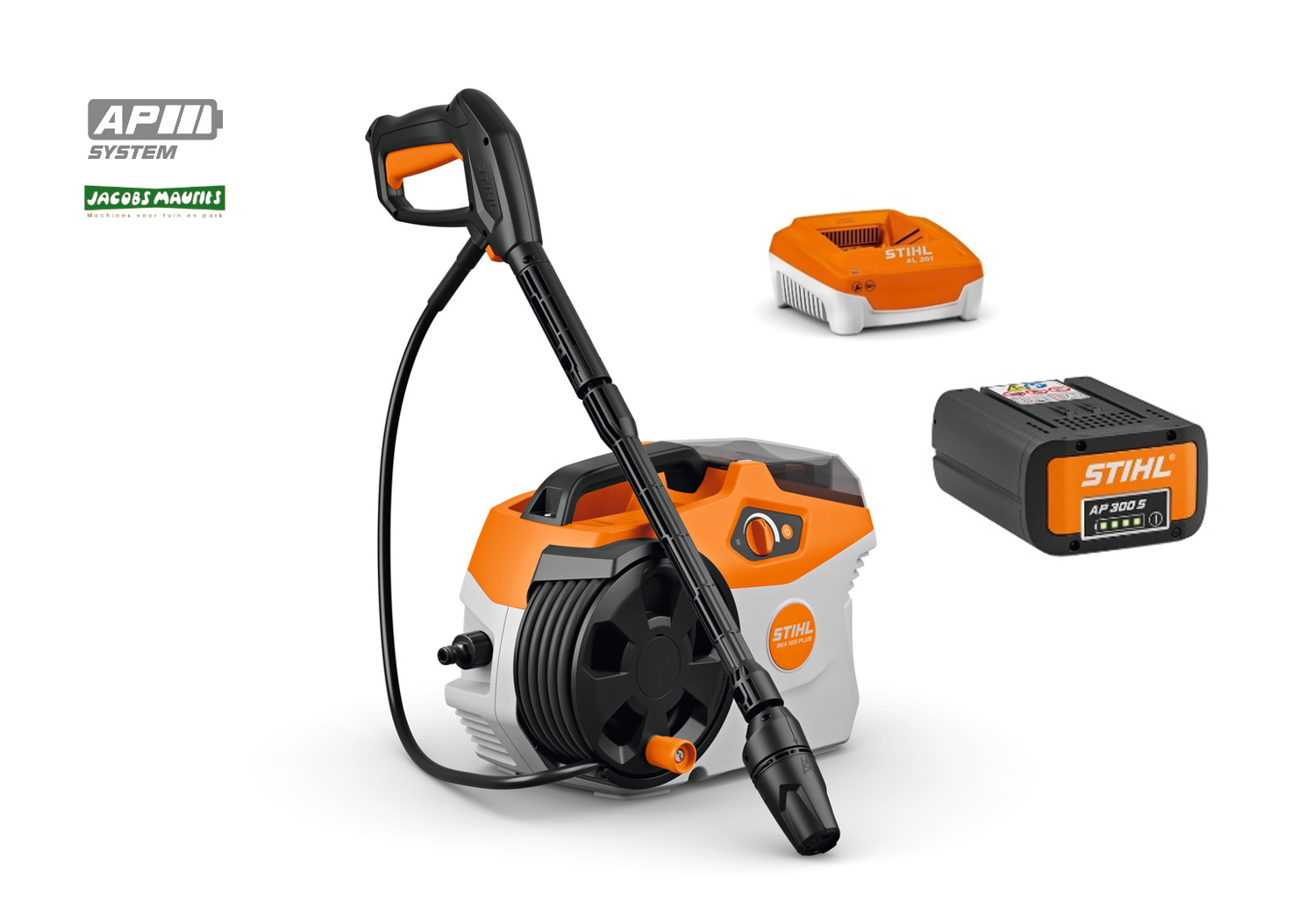 Stihl REA 100 PLUS accu hogedrukreiniger (met AP 300 S accu en AL 501 lader)