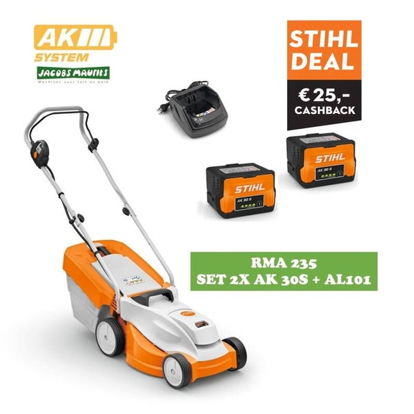 Stihl RMA 235 accu grasmaaier (32cm, met 2x AK 30 S accu en lader AL 101)