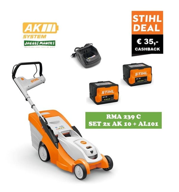 Stihl RMA 239 C accu grasmaaier (37cm, met 2x AK 10 accu en lader AL 101)
