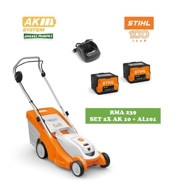 Stihl RMA 239 accu grasmaaier (37cm, met 2x AK 10 accu en lader AL 101)