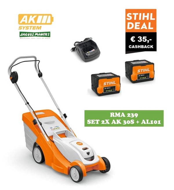 Stihl RMA 239 accu grasmaaier (37cm, met 2x AK 30 S accu en lader AL 101)