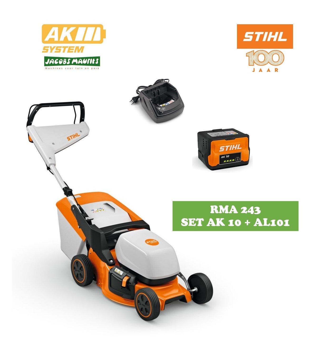 Stihl RMA 243 accu grasmaaier (41cm, met AK 10 accu en AL 101 lader)