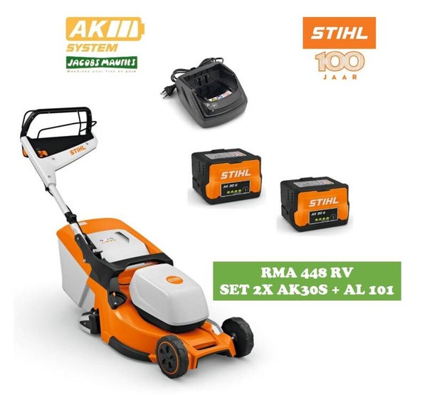 Stihl RMA 448 RV accu grasmaaier (46cm - met 2x AK 30 S accu en AL 101 lader )