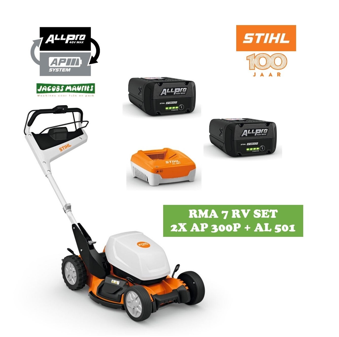 Stihl RMA 7 RV accu mulchmaaier PRO (51cm - met 2x AP 300 P accu's en AL 501 oplader)